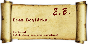Édes Boglárka névjegykártya